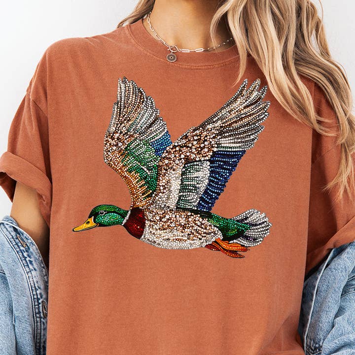 Faux Rhinestone Mallard Comfort Colors Adult Ring-Spun Cotton Tee and other Purchase Wholesale blank tshirt dress. Free Returns & Net 60 Terms on Faire trending on Faire.