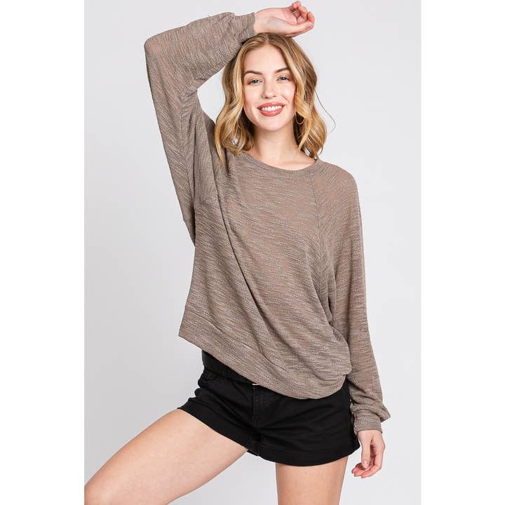 IVE - Wholesale Knit Top - Women's - CREW NECK RAGLAN LONG SLEEVE KNIT TOP0