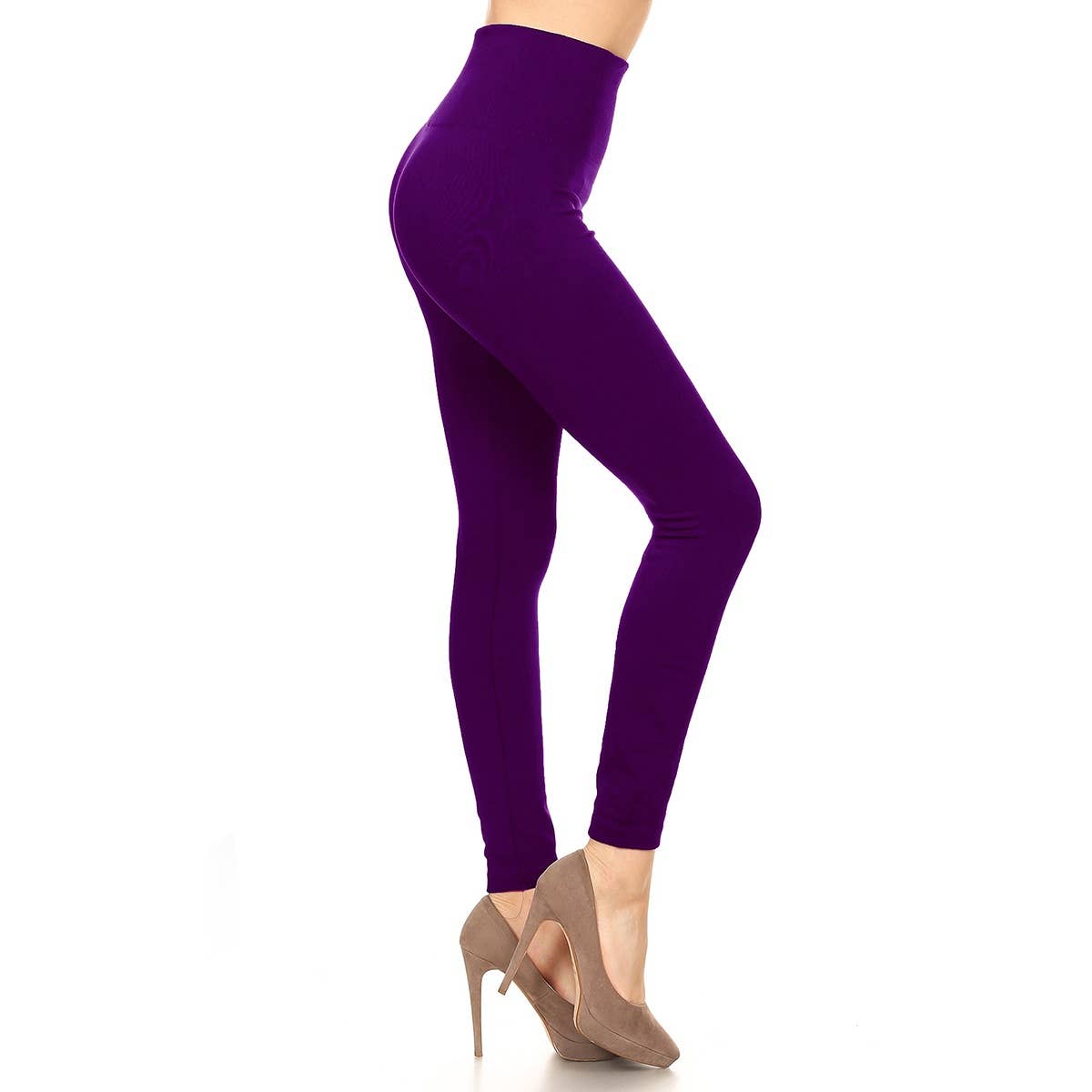 Leggings Depot - Wholesale Leggings - Dames - Legging met fleecevoering met brede tailleband7
