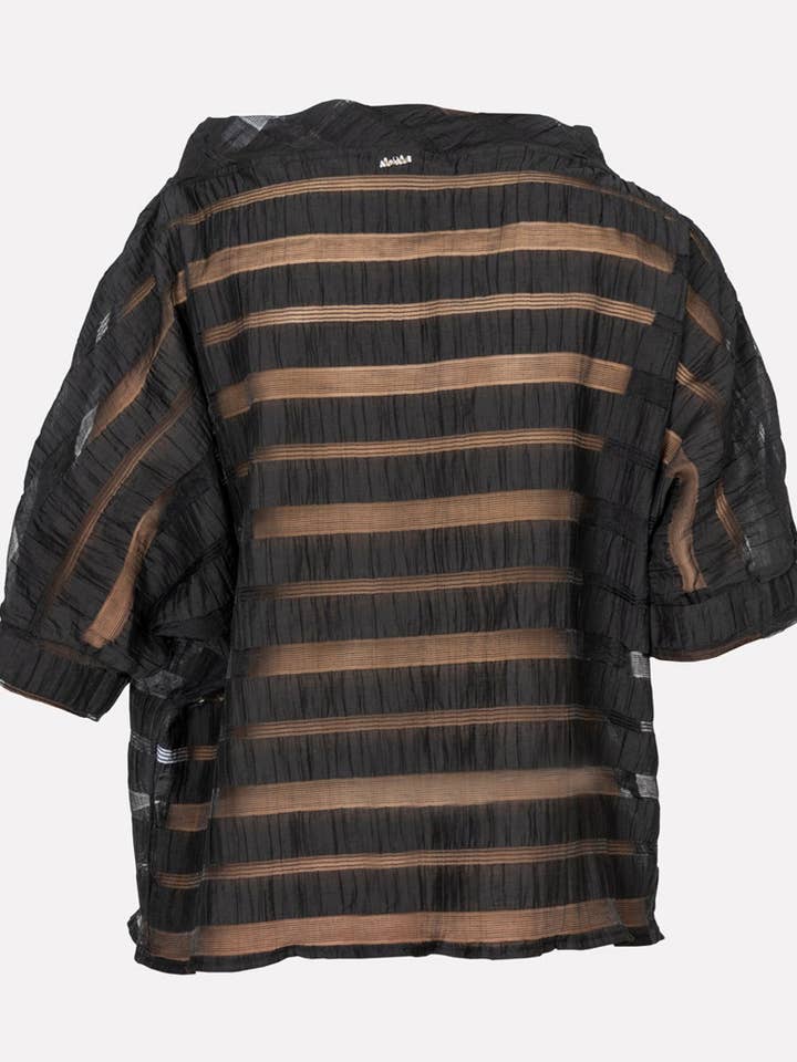 Blusa com decote de barco com padrão listrado 73% Co 27% Ny por atacado de No-nà by Siste's