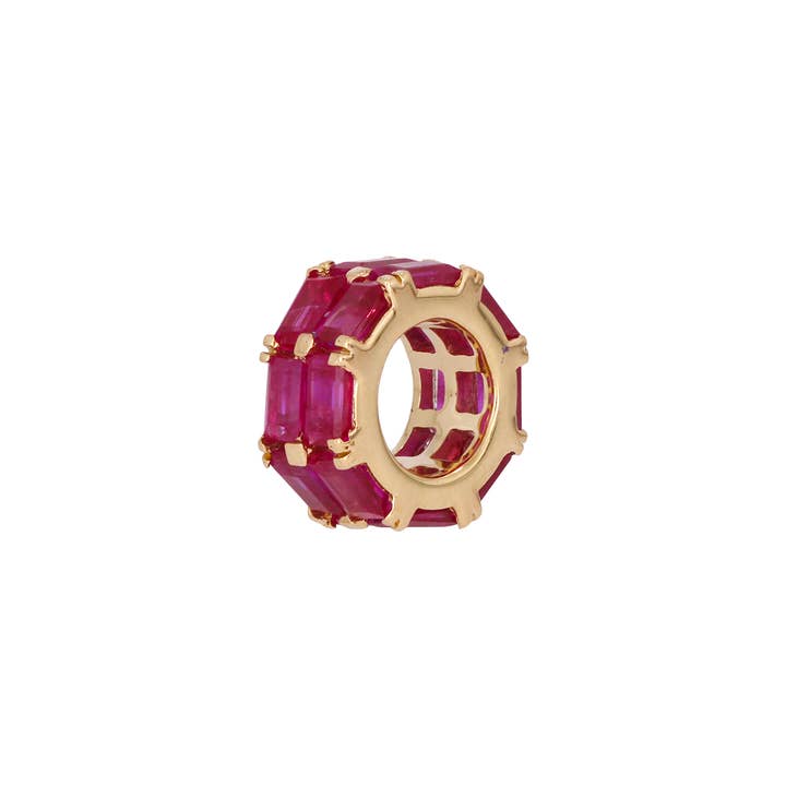 CMZ00140. Deslizador de Pedra Preciosa Natural em Ouro Maciço 14K em Forma de Baguete por atacado de Tresor Jewelry Inc.