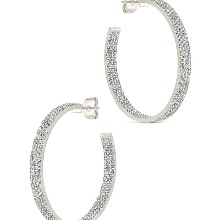 Sterling Forever - Wholesale Hoop Earrings - Velma CZ Statment Hoops1