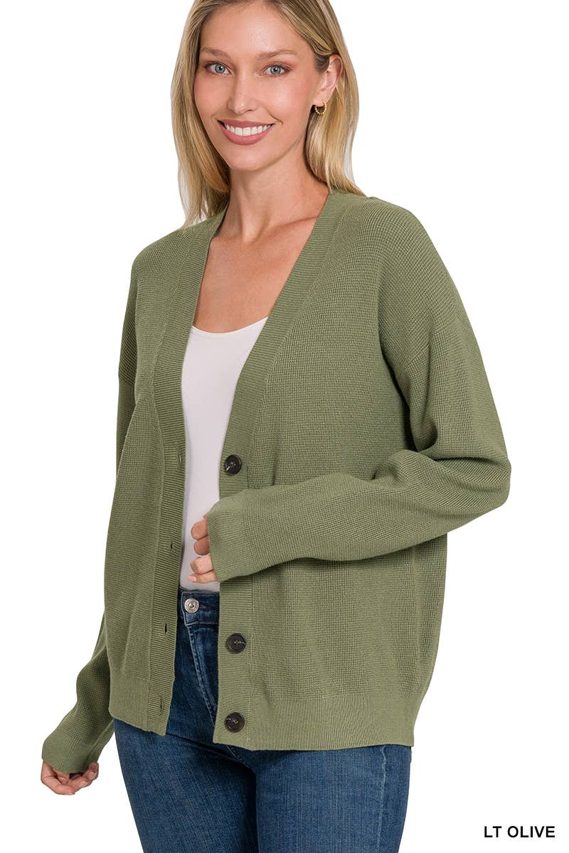 42POPS - Wholesale Cardigan - Women's - .Drop Shoulder Button Front Sweater Cardigan17
