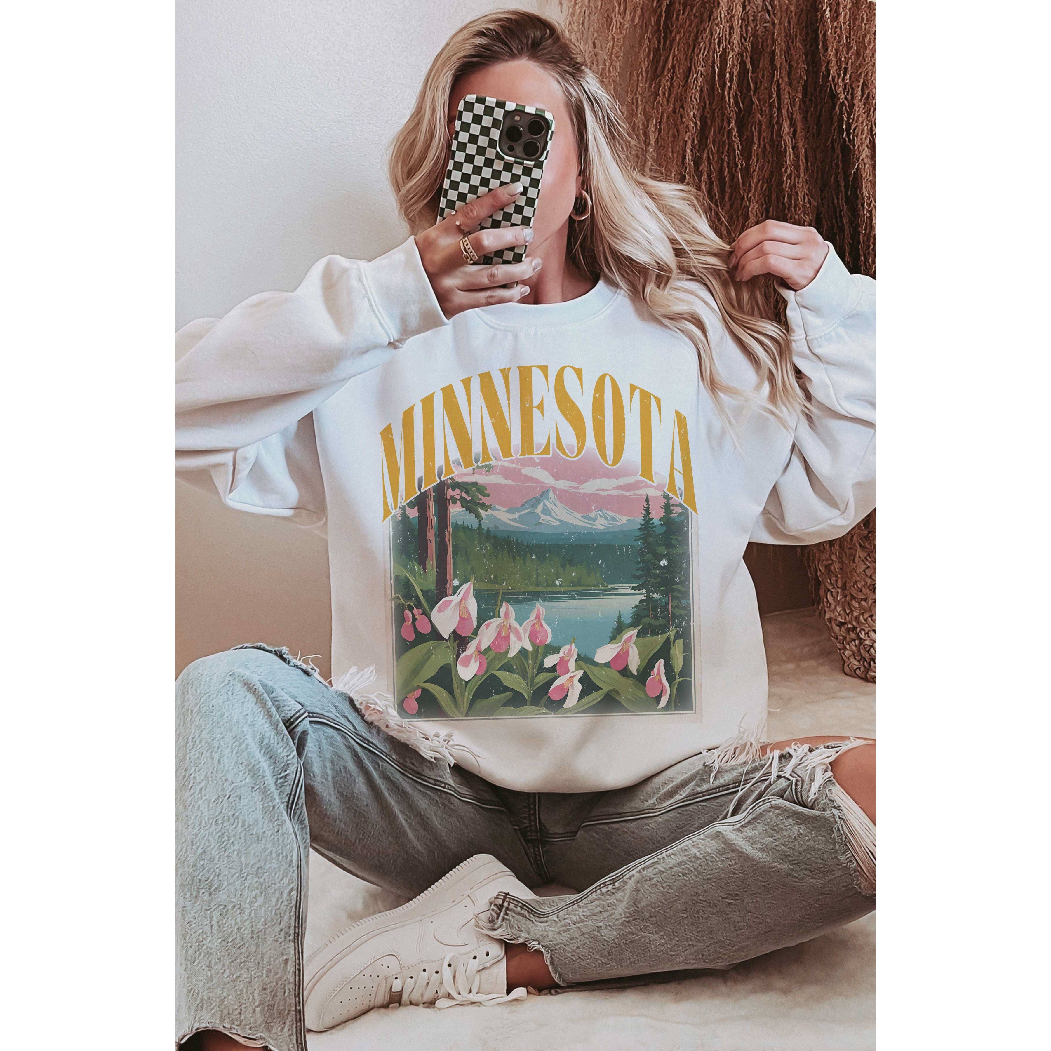 A. BLUSH CO - Vente Sweat-shirt à imprimés – femme - Sweat-shirt graphique MINNESOTA LAKESCAPE1