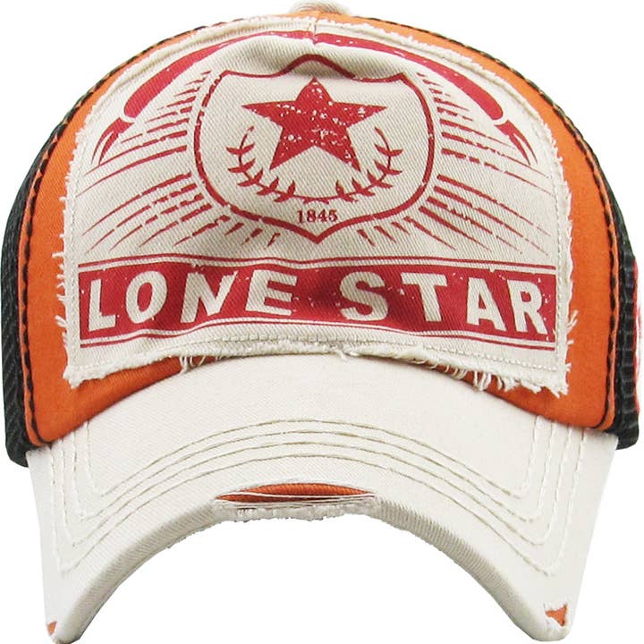 KBETHOS - Wholesale Trucker Hat - Unisex - LONE STAR MESHBACK BALLCAP