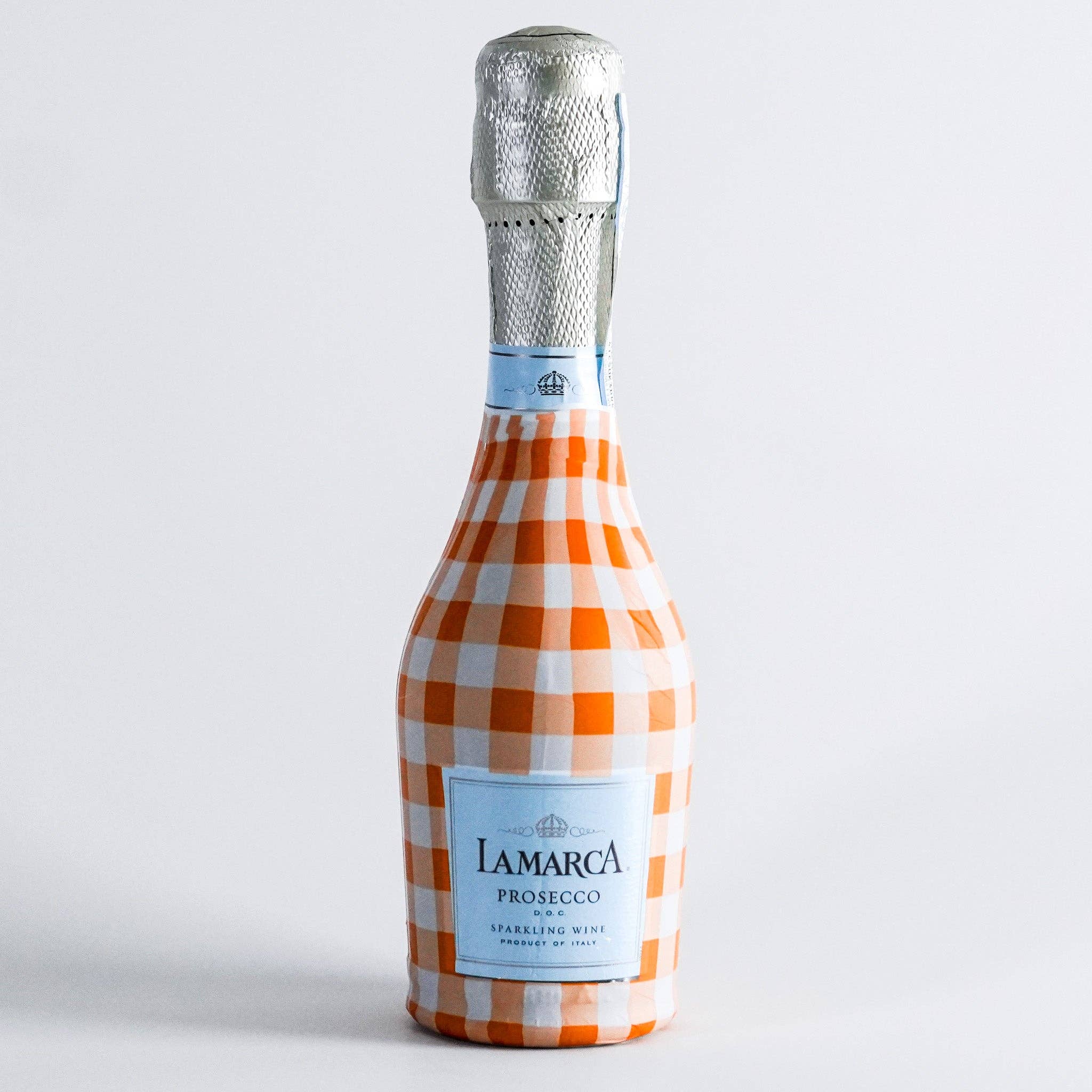 Beau Bottles - Wholesale Wine Gift Bag - Beau Bottles Orange and White Gingham - MINI Prosecco Collection - Six Pack0