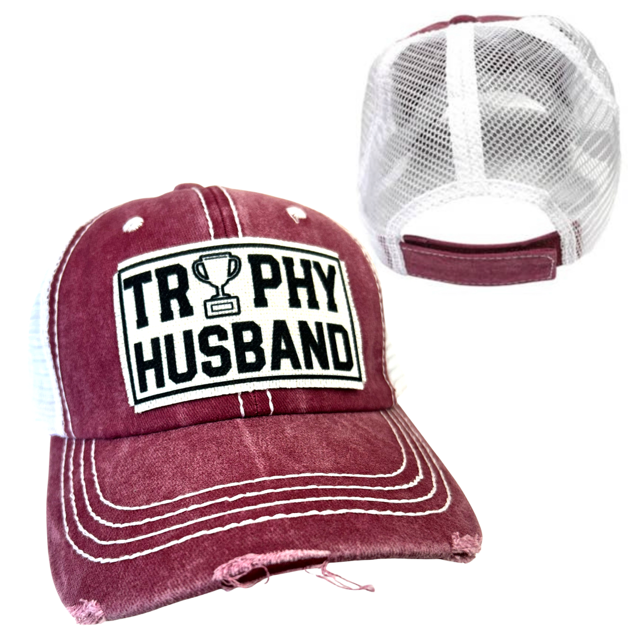 dkhandmade - Wholesale Trucker Hat - Men's - TROPHY HUSBAND | UNISEX HAT | DISTRESSED1