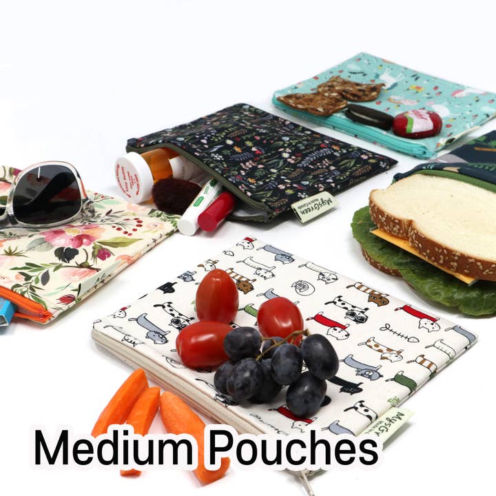 MYSGREEN - Vendita all'ingrosso Astuccio - Donna - Set di sacchetti con cerniera riutilizzabili stampati a righe a quadri a pois2