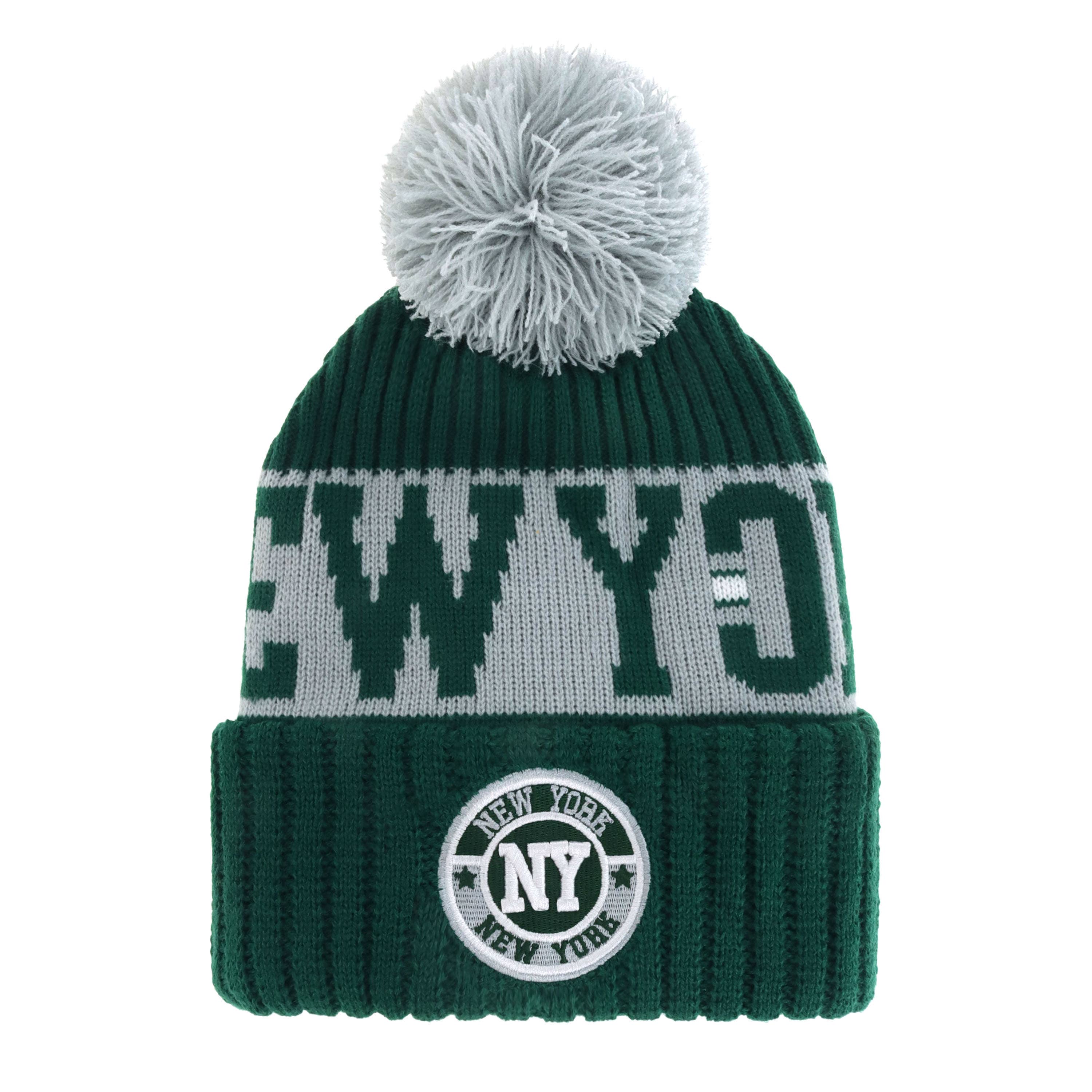 ChoKoLids – Engroshandel Beanie - Unisex – Strikkede vinterhuer med pompon og broderet fodboldhold-logo19