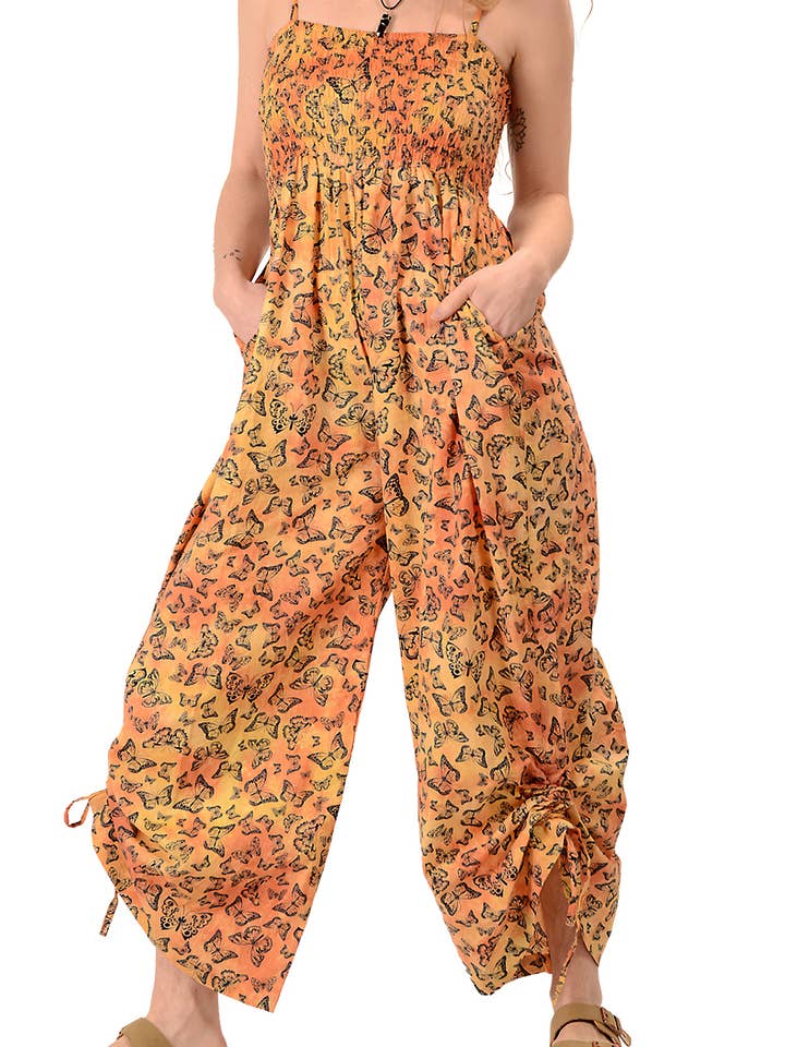 Gypsy Rose - Wholesale Overalls - Unisex - Tye Dye Cotton Butterfly Print Jumper/Overalls1