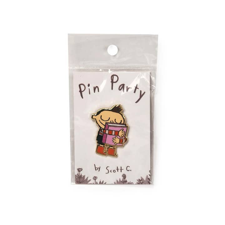The Scott C Shop - Wholesale Lapel Pin/Button - Hug Machine Book Hug Pin1
