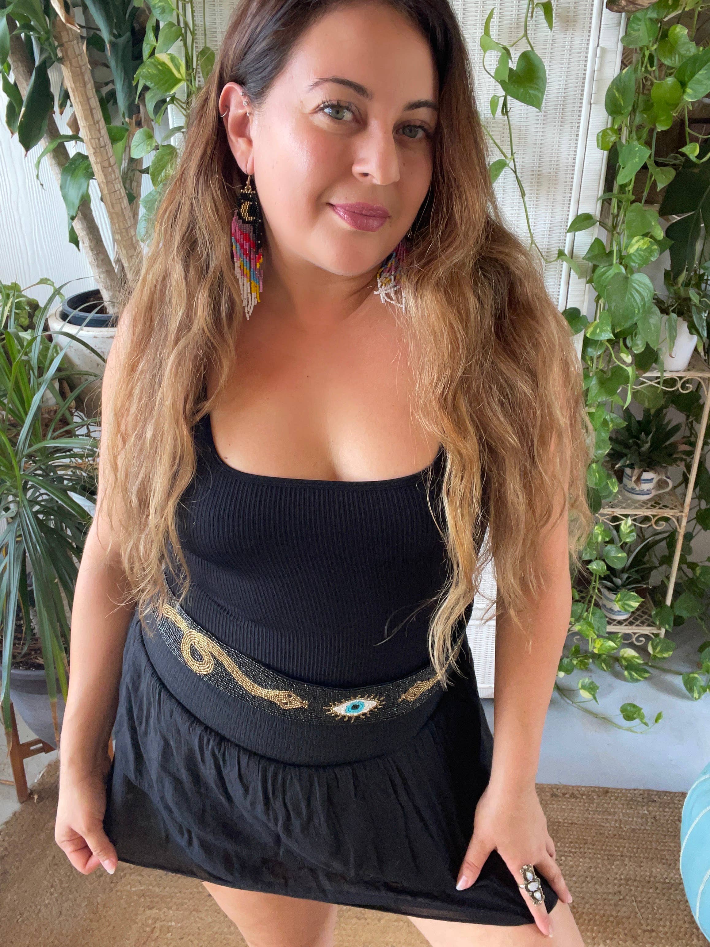 Pink and Silver - Venta al por mayor Cinturón - Mujer - Cinturón o sombrero con forma de ojo malvado y serpiente con cuentas a mano1