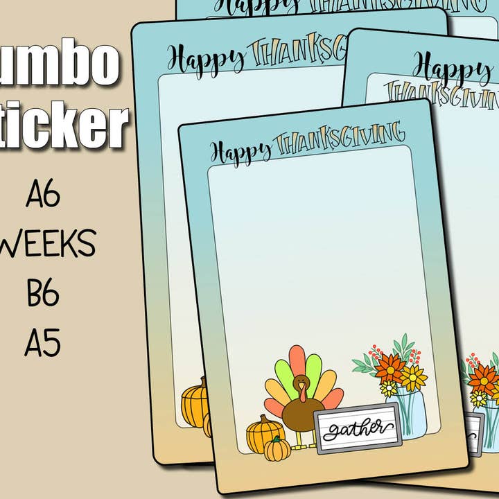 Thanksgiving Jumbo Sticker for wholesale by Shine Sticker Studio
