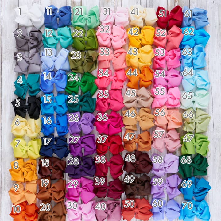 Marie Nicole Clothing - Wholesale Hair Bow - Kids - 5 Inch Double Layer Bow - 70 Colors Available