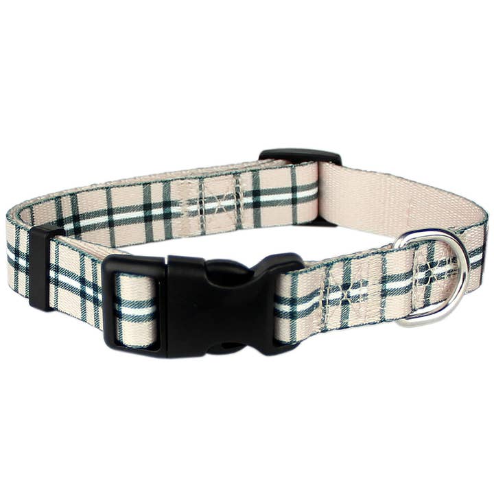 Parisian Pet® - Wholesale Pet Collar - Dog - Scottish Plaid Collar Khaki – Elegant Adjustable Collar