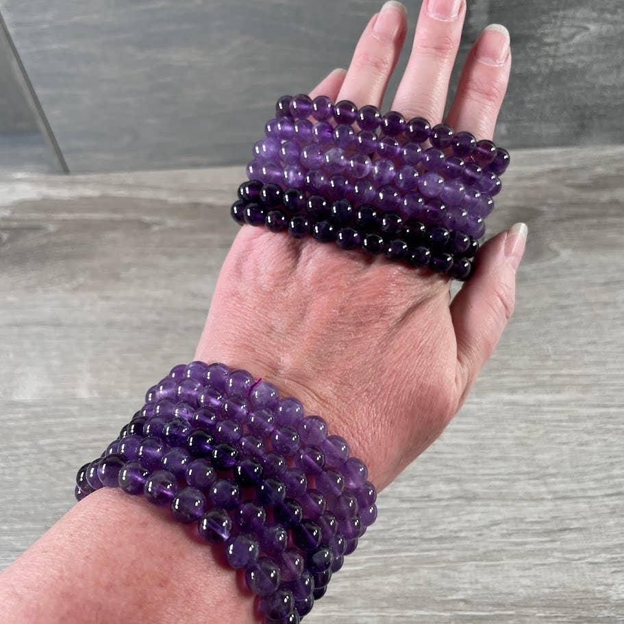 Keystone Crystals - Wholesale Beaded Bracelet - 8mm Round Gemstone Beaded Bracelets – Assorted Crystals Bulk81