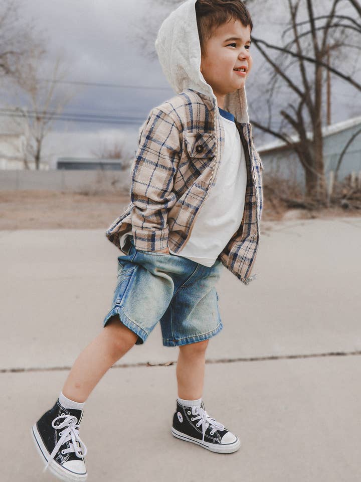 Toddler Hooded Flannel Jacket for wholesale by Lucky Link