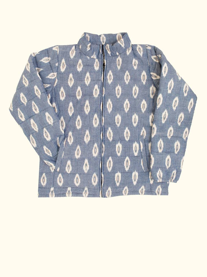 austin puffer jacket in blue for wholesale by Otherwise