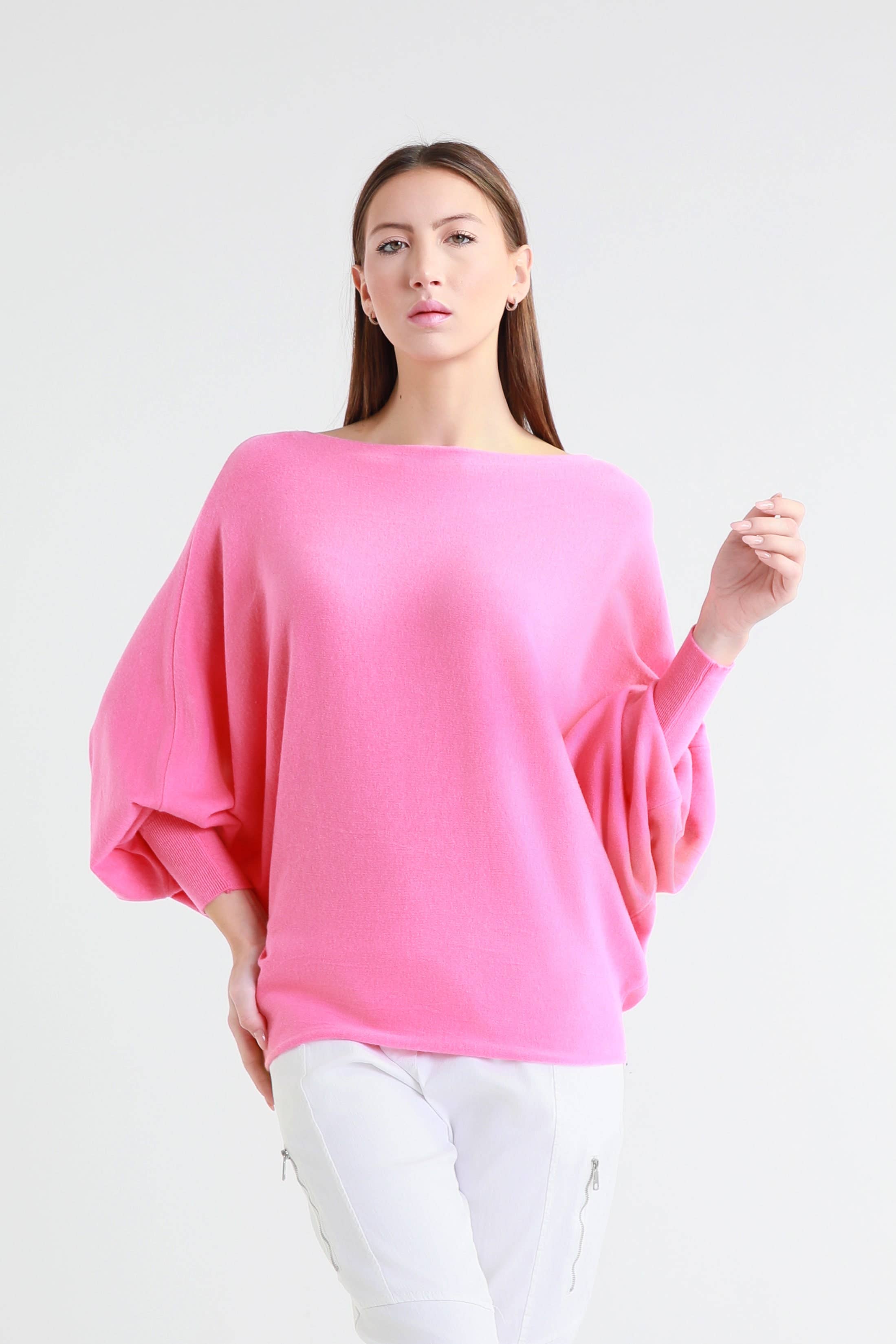 TINA Stephens Italy/Tees By Tina – Engroshandel Pullover - Dame – Mylah seriøst blød batwing sweater (BLS413)28