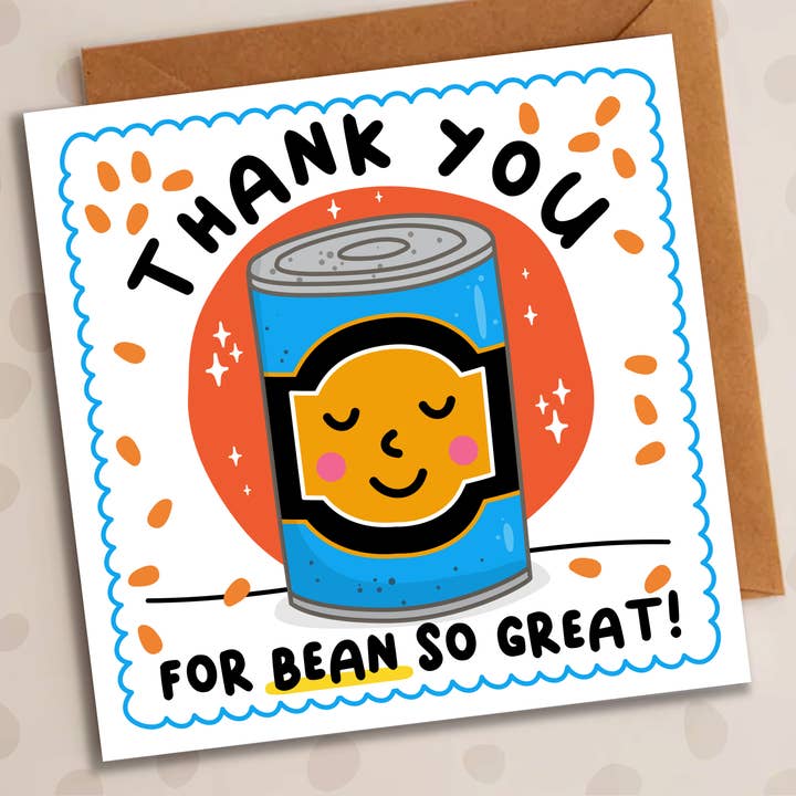 Thank You Card – Thank You For Bean So Great | Beans Card for wholesale by Studio Arca