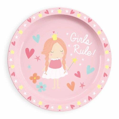 GreatBuy.com - Wholesale Dinner Plate - Kids & Baby - 8.2" Kids Rimmed Plate - Girls Rule C/P 120