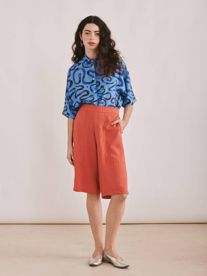 Camisa Eleanor - Estampa Original Serpentes viscose ecovero por atacado de Malahierba