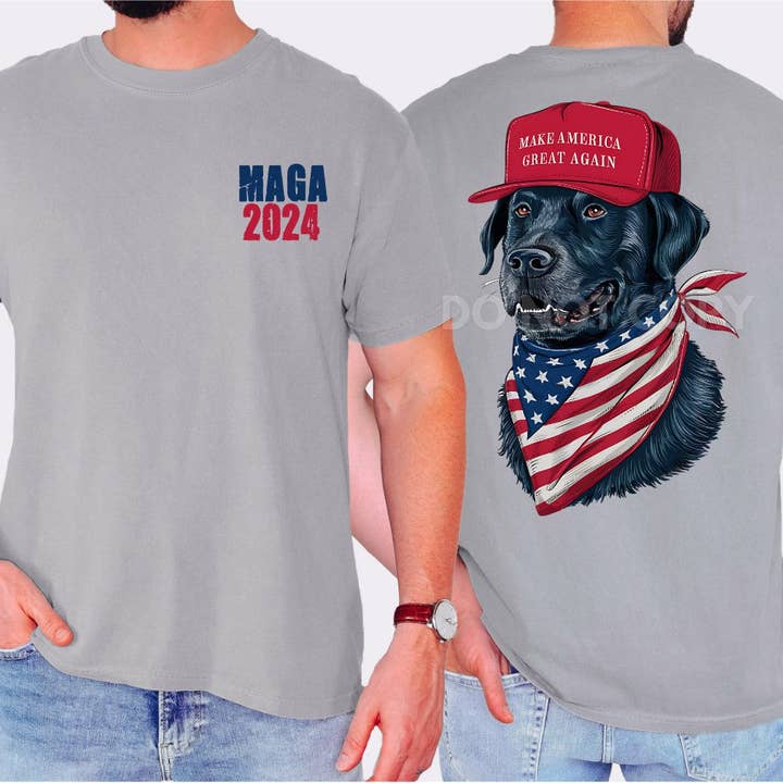 Wills Creek Designs - Wholesale T-Shirt (Graphic) - Men's - MAGA Black Lab Hat Wholesale Tee (front & back)