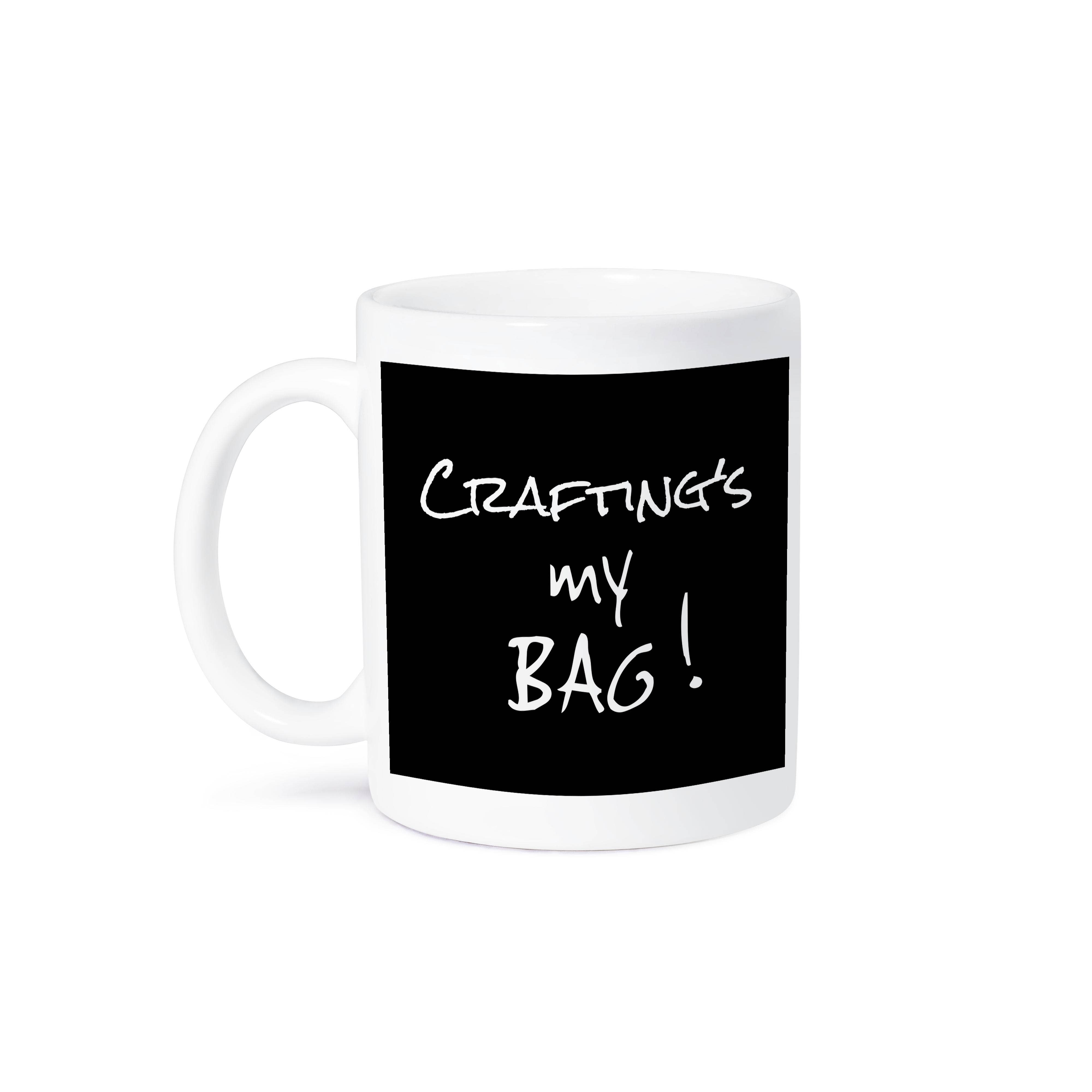 3dRose – wholesale Coffee mug – 3dRose, Crafting is my Bag. Love to craft crafty person black and white text, Mug8
