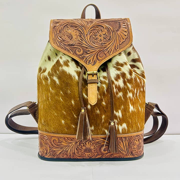 Zeba western bags - Wholesale Backpack - Women's - Women Western Style Hairon Tooled Stylish Backpack0