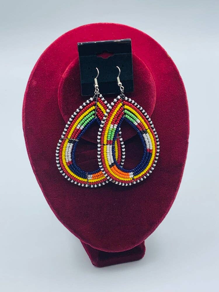 KENYAN SAFARI DESIGNS - Wholesale Dangle Earrings - Masai Beaded Earrings - Big Round Size2