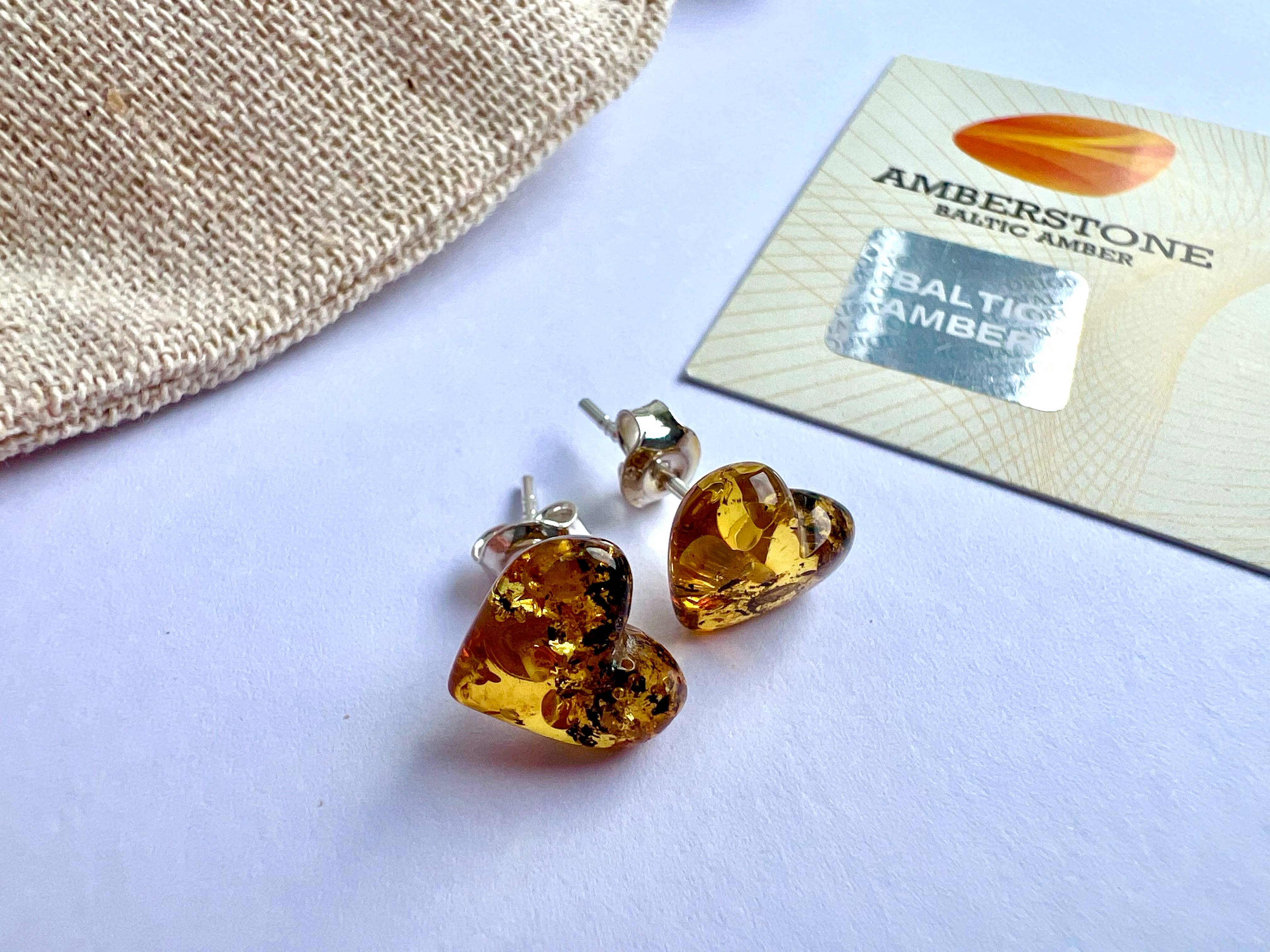 Amber Stone - Vente Clous d'oreille - boucles d'oreilles en ambre baltique 60