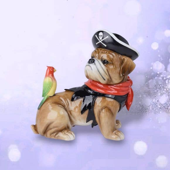 Dunn Deals - Wholesale Decorative Figurine - 18.5" Resin Halloween Costume Pirate Bulldog1