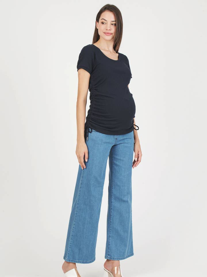 NOAH - Jeans premaman palazzo per la vendita all'ingrosso da parte di ATTESA Maternity by Vittorio Martinelli srl