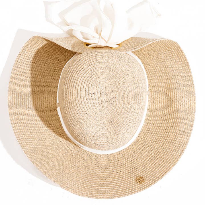 Chapeau de soleil métallique Juliet en naturel pour la vente par Seaspray Swimwear