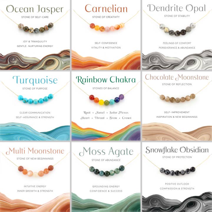 Delezhen - Wholesale Beaded/Pearl Necklace - Tree Agate Natural Gemstone Necklace Stress Relief Necklace