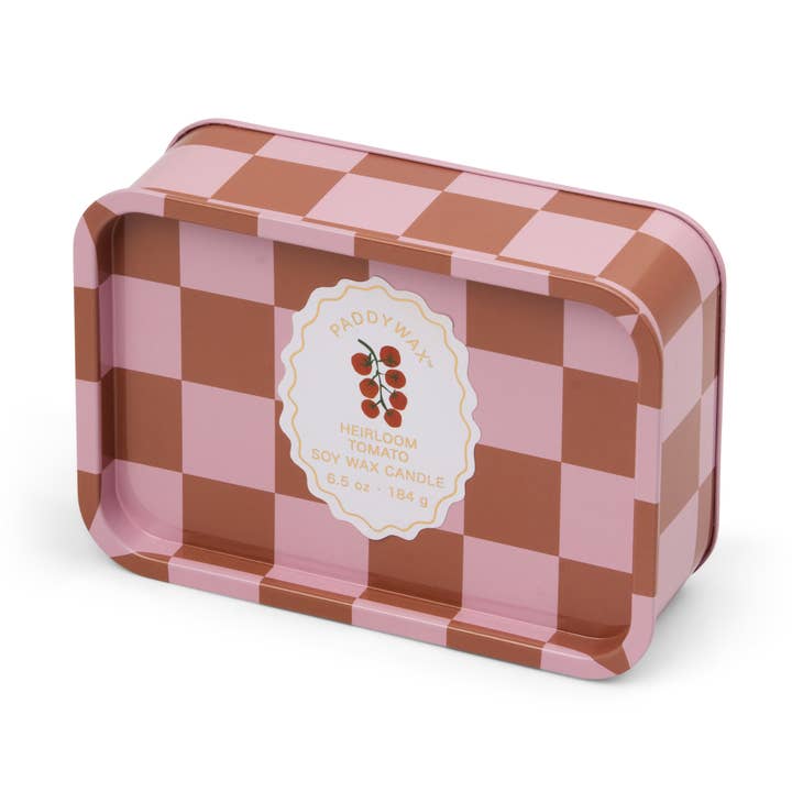 Designworks Collective – wholesale Travel candles – A Dopo 6oz/184g Tomato Printed Tin Candle - Heirloom Tomato0