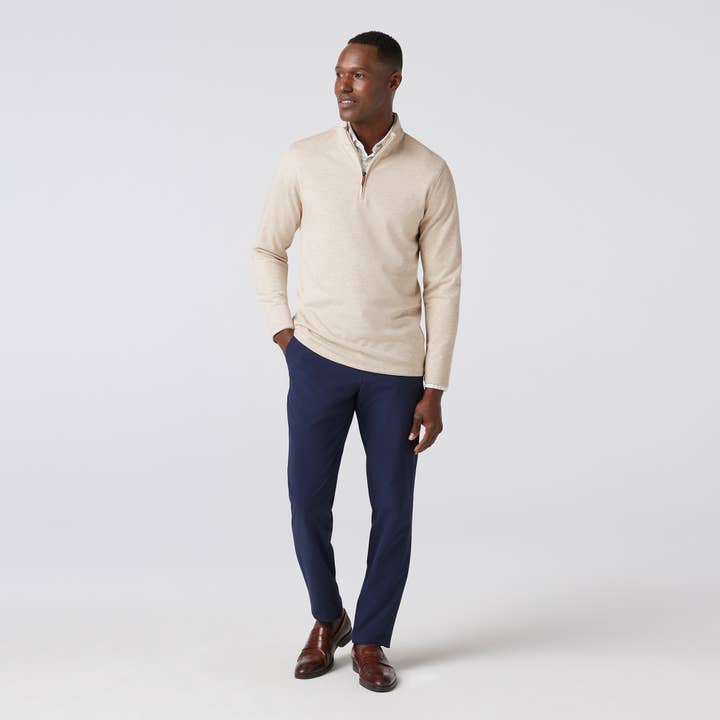 KPI Quarter Zip - Oyster Heather pour la vente par Mizzen+Main