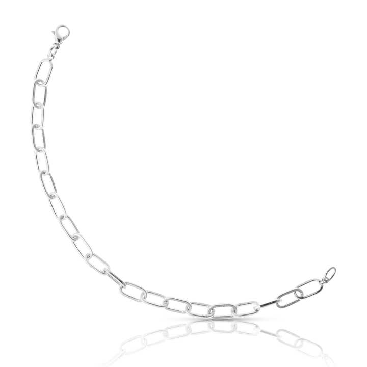 SILVER-PLATED LINK BRACELET for wholesale by Destellos Mediterranean Jewels