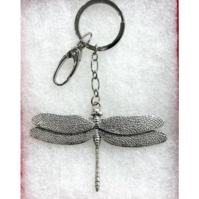 FR3402 3D Burnished Silver Dragonfly Reversible KeyChain for wholesale by 0011 PREMIERE