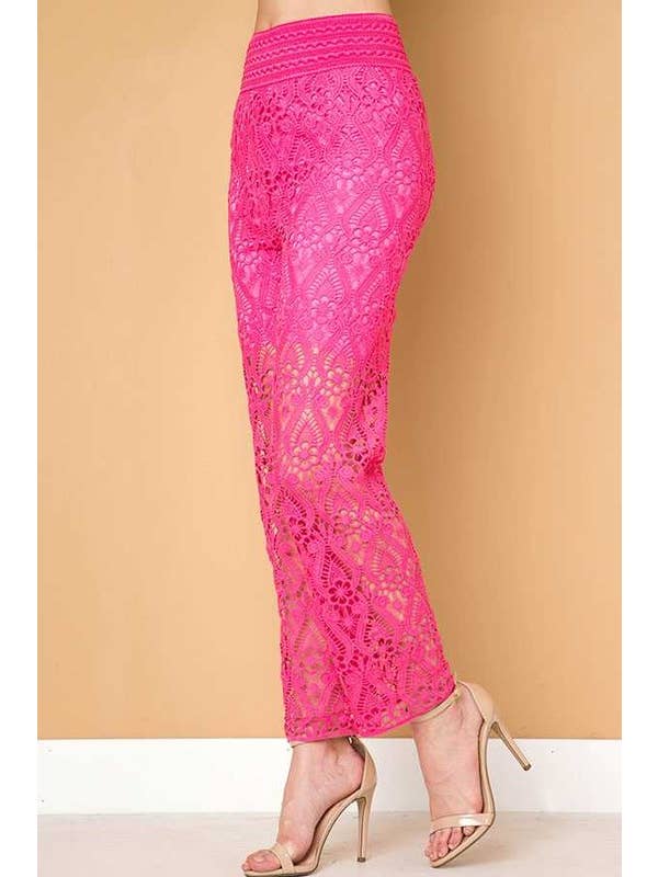 MIO WHOLESALE - Wholesale Pants - Women's - P100 CROCHET LACE OVERLAY MESH PANTS4