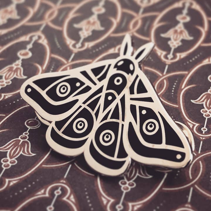Moon Moth - Enamel Pin for wholesale by The Fabled Creative Co.