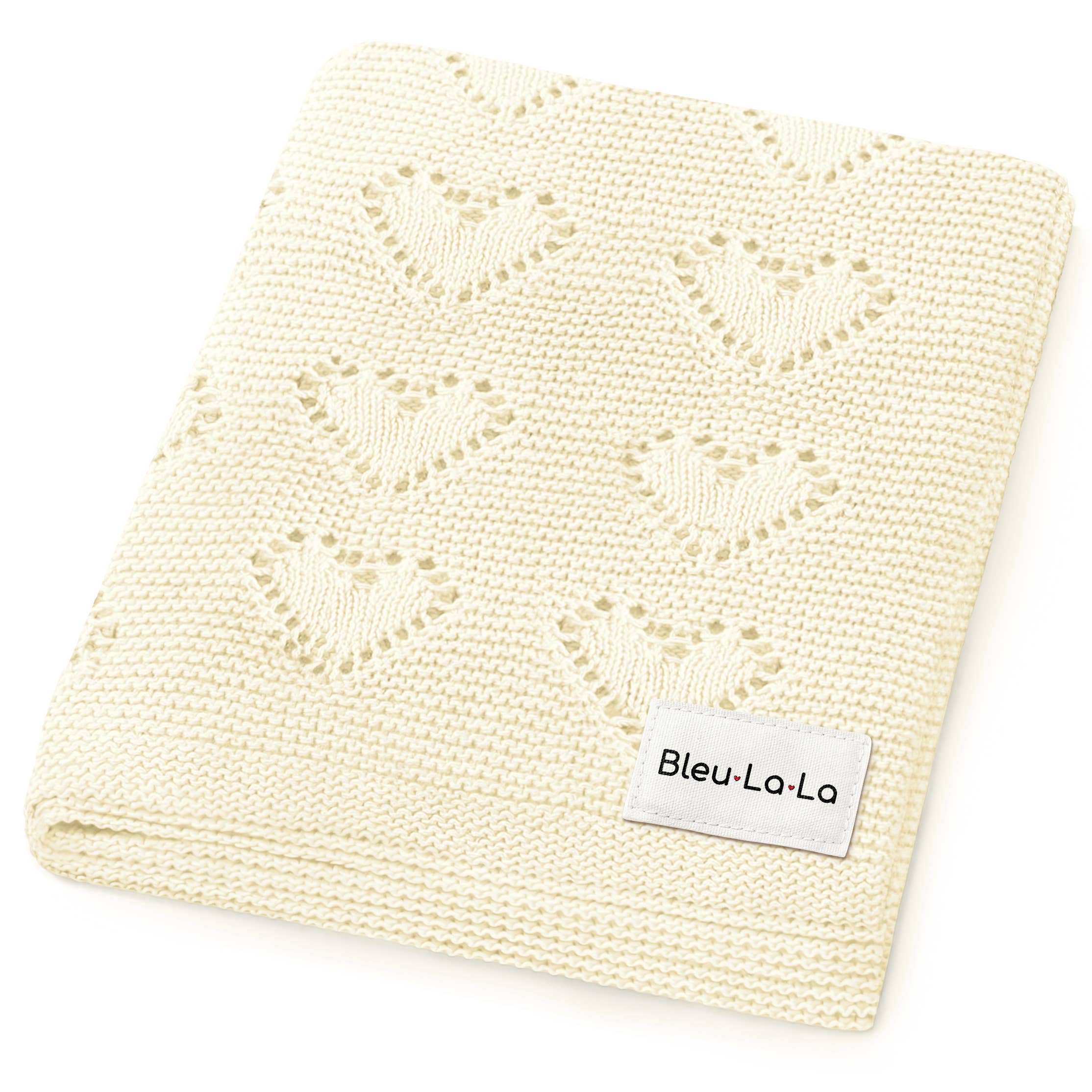 Bleu La La - Wholesale Receiving Blanket - Baby - 100% Luxury Cotton Receiving Swaddle Baby Blanket - Heart0