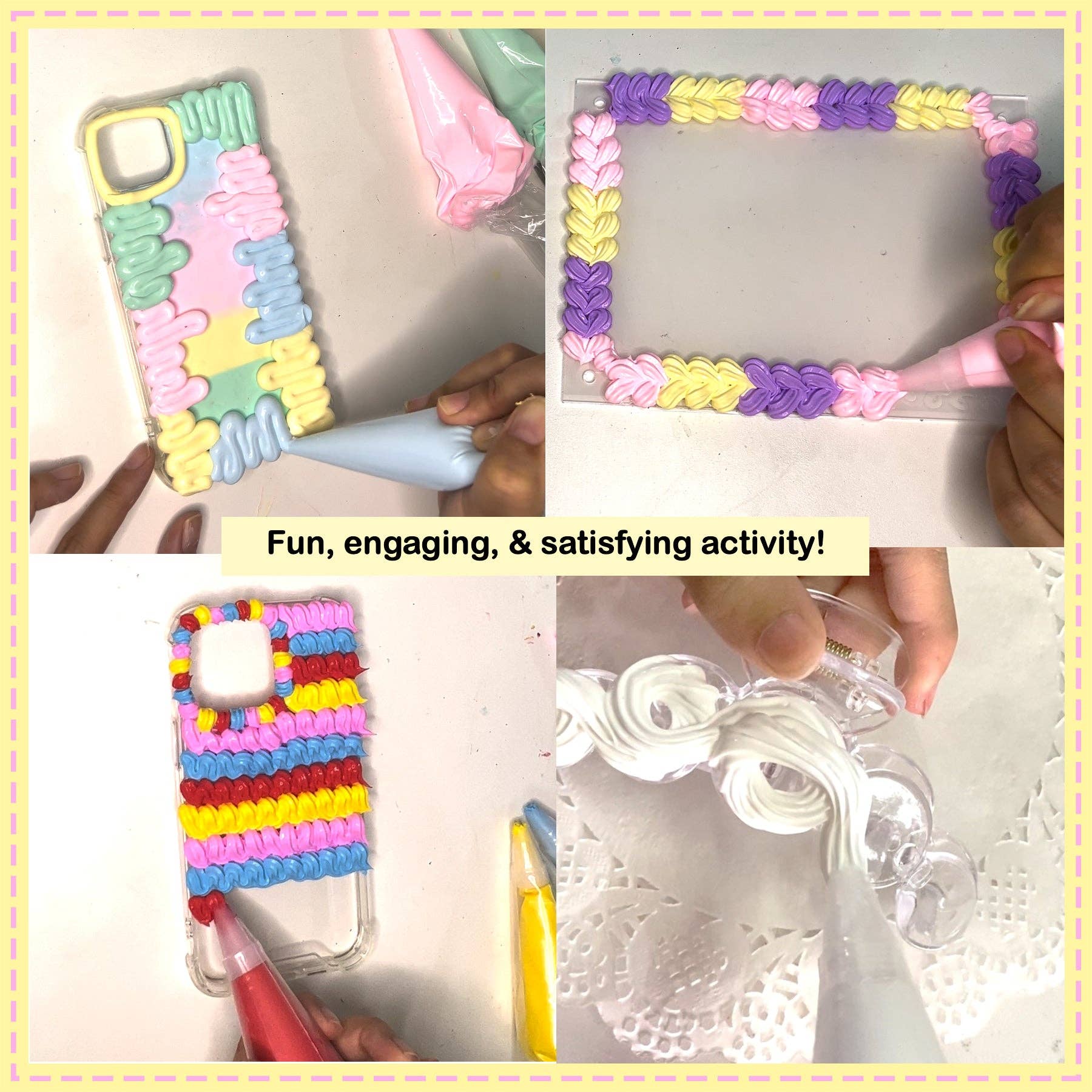 Decoden Cream - Wholesale DIY Craft Kit - Rainbow Decoden Cream Set, Fake Whipped Cream Glue For DIY3