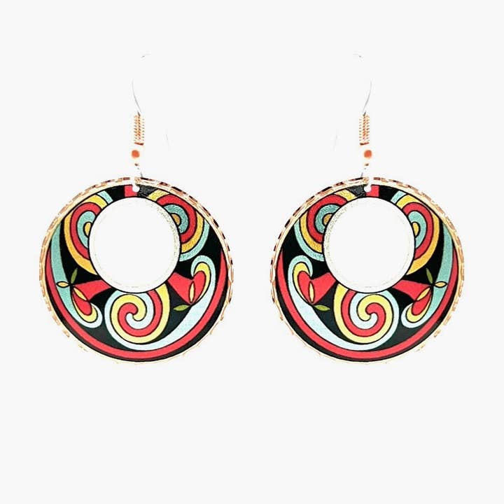 CE 16 Copper Celtic style Irish earrings for wholesale by COPPER ARTS INC.