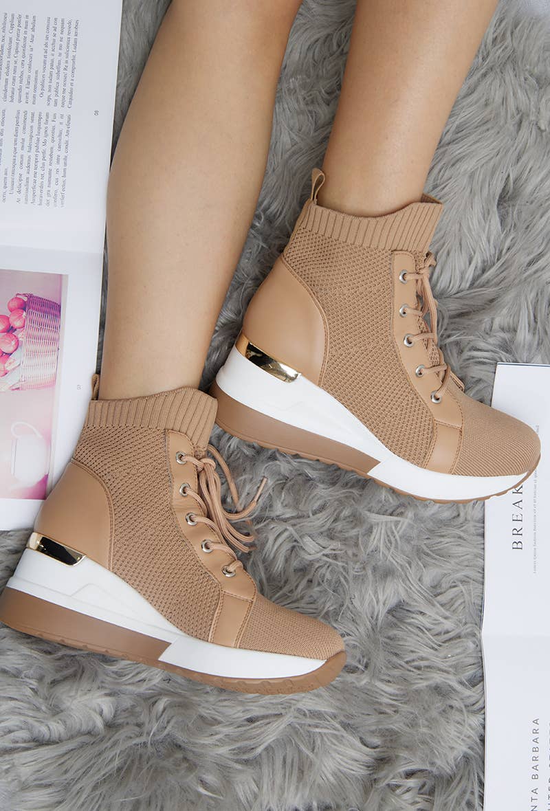 LADY GLORY - Wholesale Athletic Sneakers - Women's - Women's wedge sock sneakers3