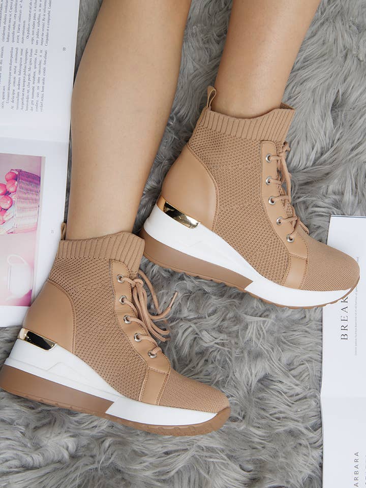 LADY GLORY - Wholesale Athletic Sneakers - Women's - Women's wedge sock sneakers3