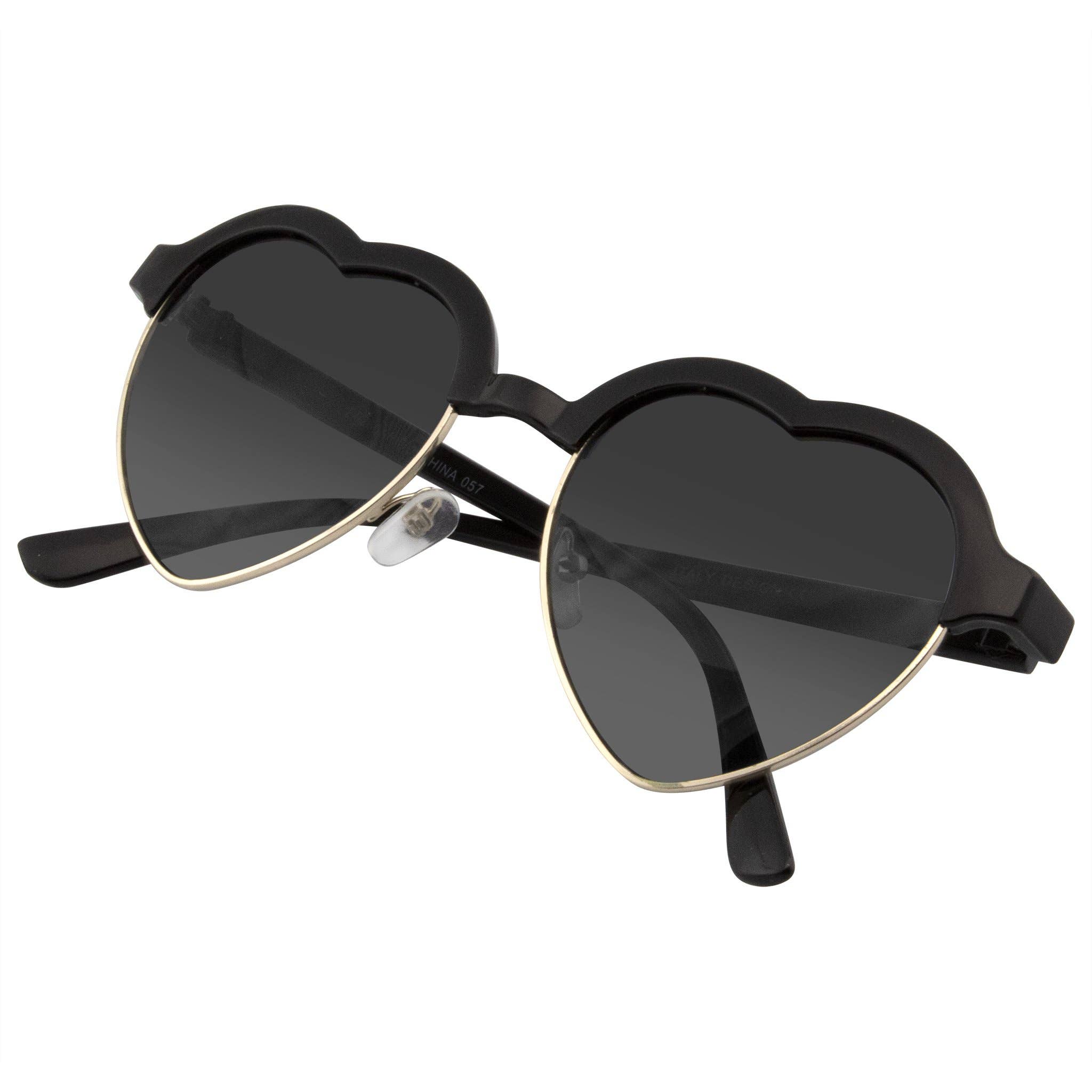 Emblem Eyewear - Wholesale Sunglasses - Women's - Cute Vintage Half Frame Inspired Heart Shape Sunglasses3