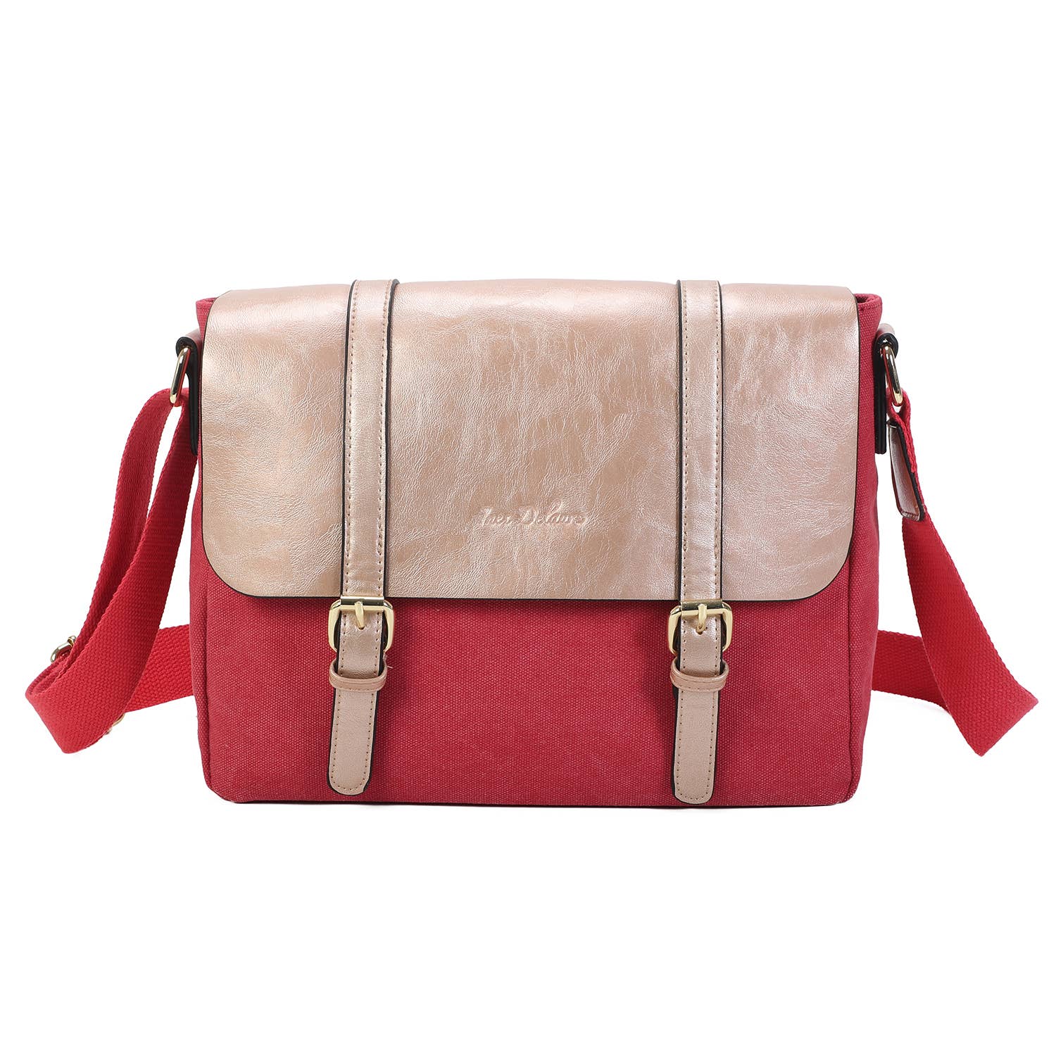 INES DELAURE - Wholesale Shoulder Bag - Women's - Dual-material shoulder bag in very light canvas1