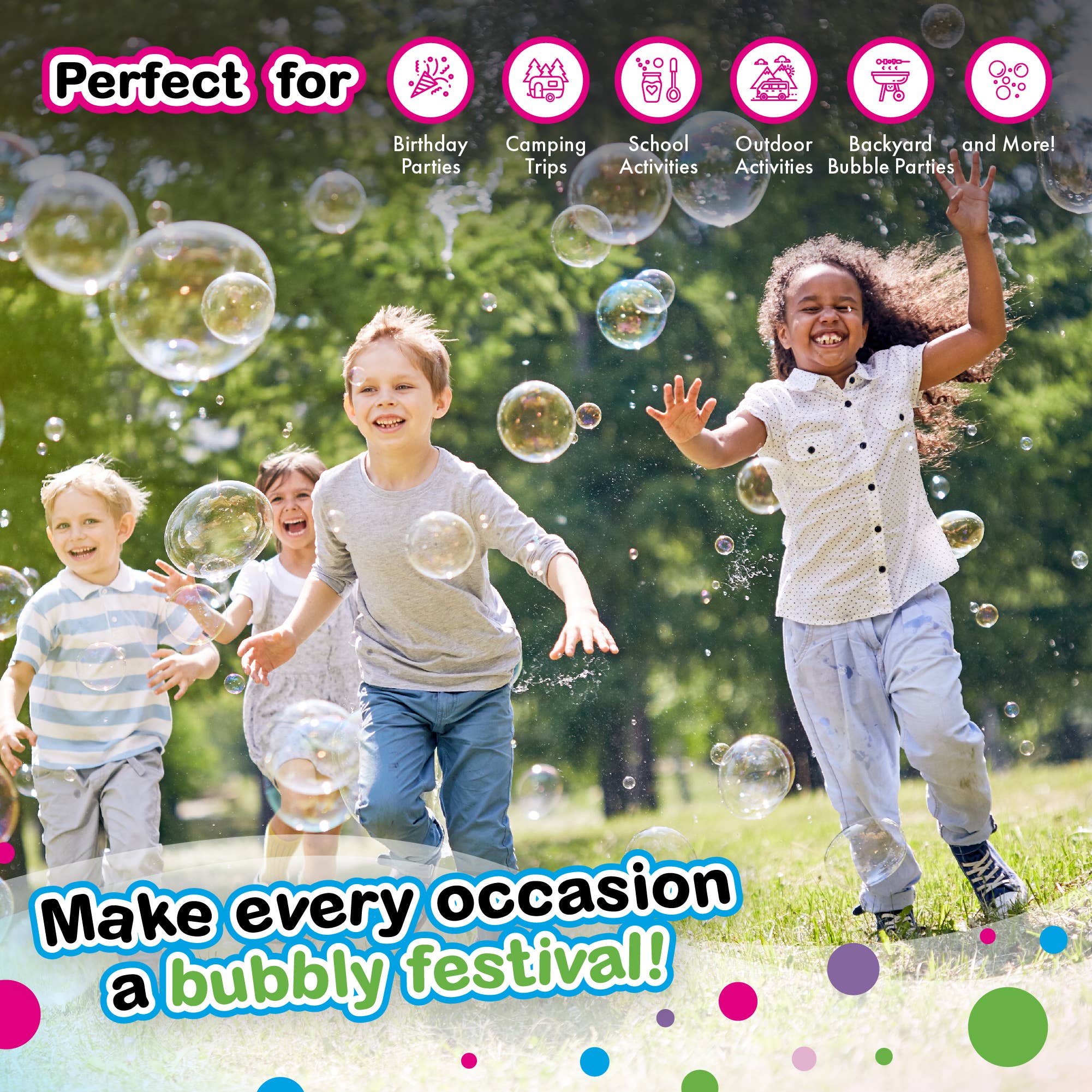 South Beach Bubbles - Wholesale Bubble Wand - Kids - WOWmazing Giant Bubble Powder (6-Pack)-Makes 6 Gallons!6