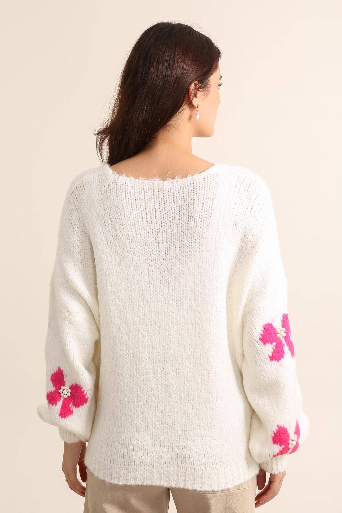 LÉA & LUC - Vente Pull en maille – femme - Gilet motif papillon avec perle REF. 2066626